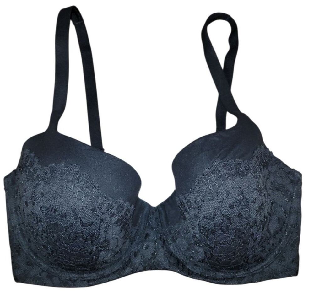 Victorias Secret Dream Angels Lined Demi Bra Black Lace 34DDD